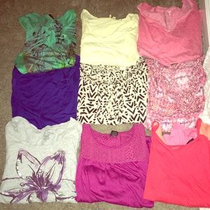 Longsleeve shirts and short sleeve shirts.